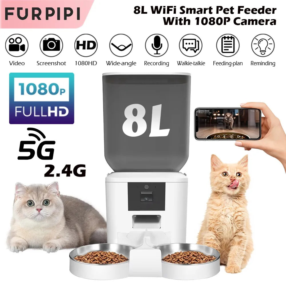 bastet crown 2 bowl cat automatic cat feeder 